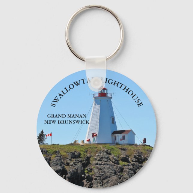 Swallowtail Lighthouse Grand Manan N.B. Keychain Nyckelring (Framsida)