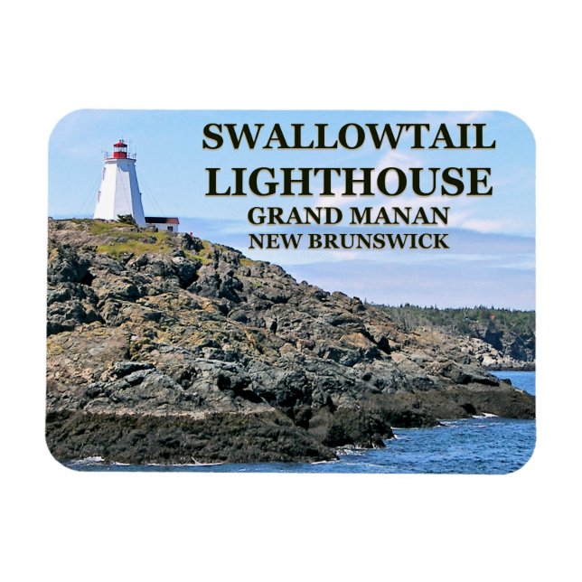 Swallowtail Lighthouse Grand Manan N.B. Magnet (Horisontell)