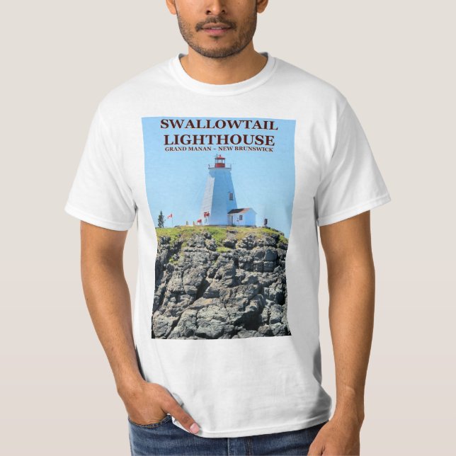 Swallowtail Lighthouse, Grand Manan, N.B. T-Shirt (Framsida)