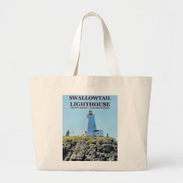 Swallowtail Lighthouse Grand Manan NV Tote Bag Jumbo Tygkasse