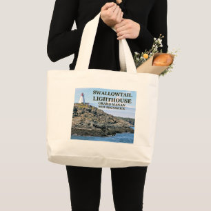 Swallowtail Lighthouse Grand Manan NV Tote Bag Jumbo Tygkasse
