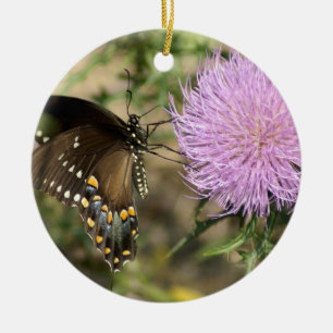 Swallowtail på Thistle Julgransprydnad Keramik
