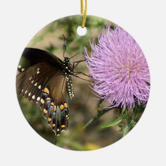 Swallowtail på Thistle Julgransprydnad Keramik (Framsidan)