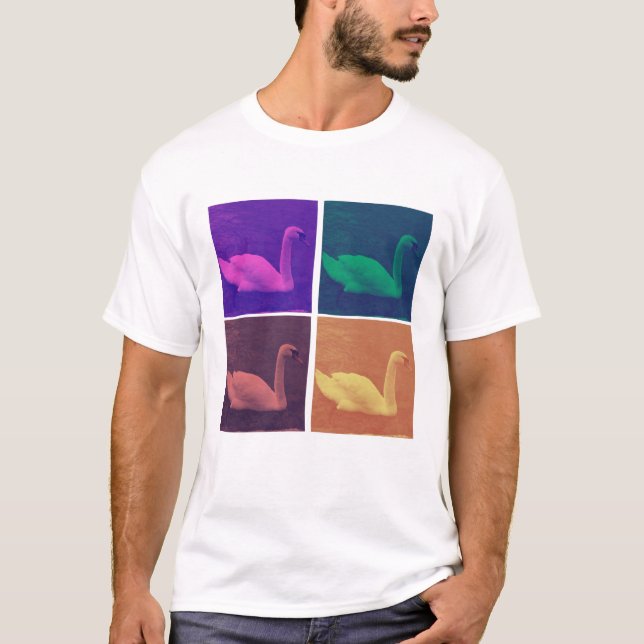 Swam i sjö - 4 olika färg t shirt (Framsida)