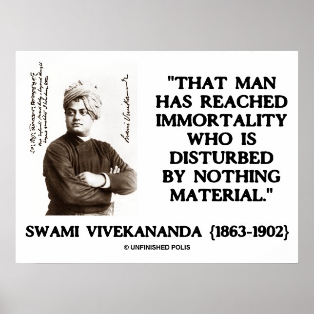 Swami Vivekananda Man uppnådde dödligt material Poster (Framsidan)