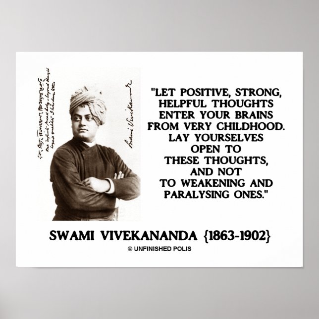 Swami Vivekananda Positive Strong Helpful Thouwage Poster (Framsidan)