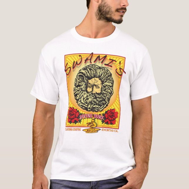 SWAMIS SURFA FÖR ENCINITAS KALIFORNIEN TEE (Framsida)