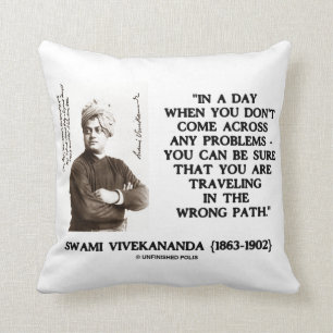 SwamiVivekananda resande i felt vägcitationstecke Kudde