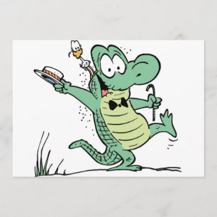 Swamp Crocodile Birthday Inbjudan