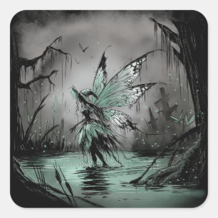 Swamp Fairy Fyrkantigt Klistermärke