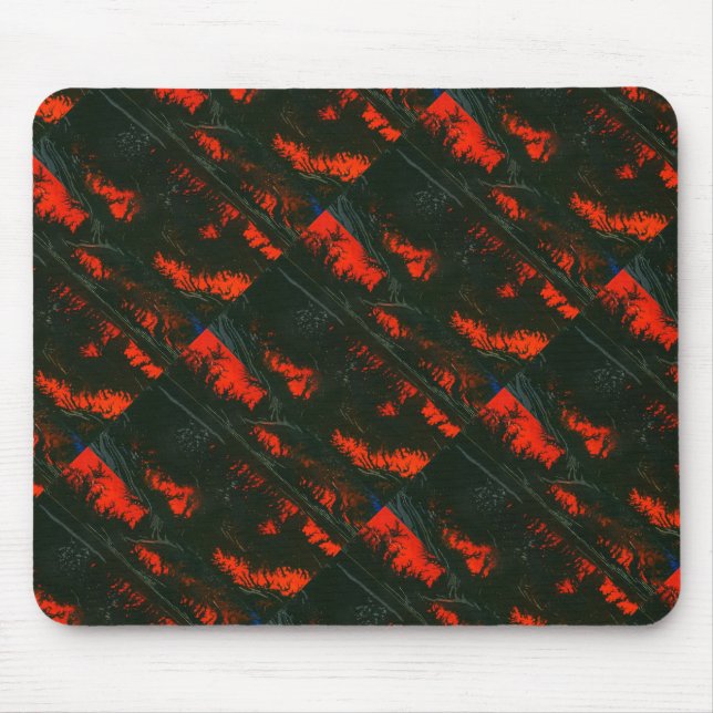 ’Swamp Fire #1’ Abstract Design Mousepad Musmatta (Framsidan)