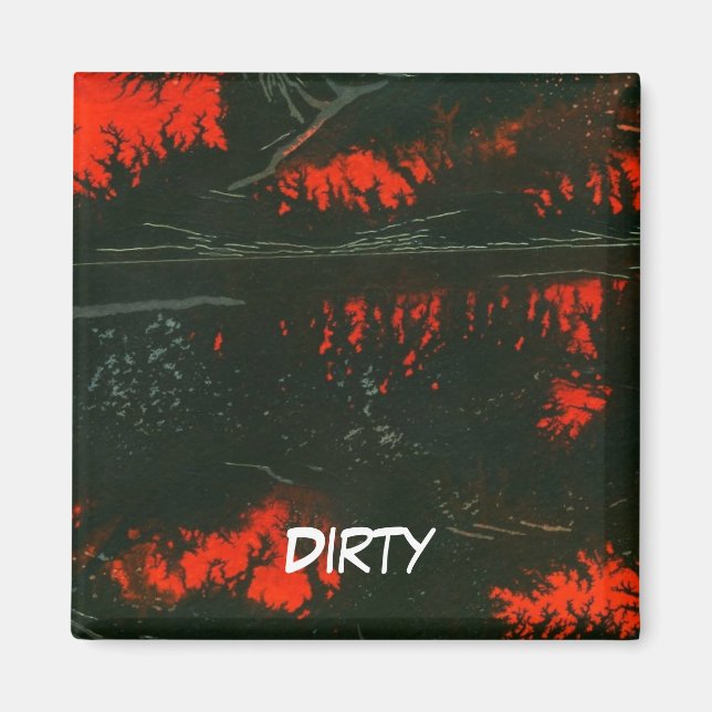 "Swamp Fire #1" Abstrakt Dishwasher Status Magnet (Framsidan)