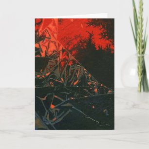 "Swamp Fire #3" Utdrag designhälsningskort Kort