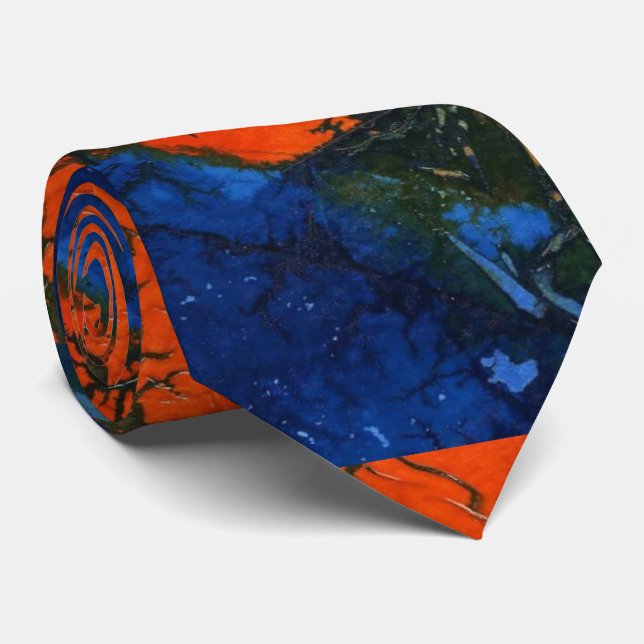 "Swamp Fire #4" Abstract Design Tie Slips (Rullad)