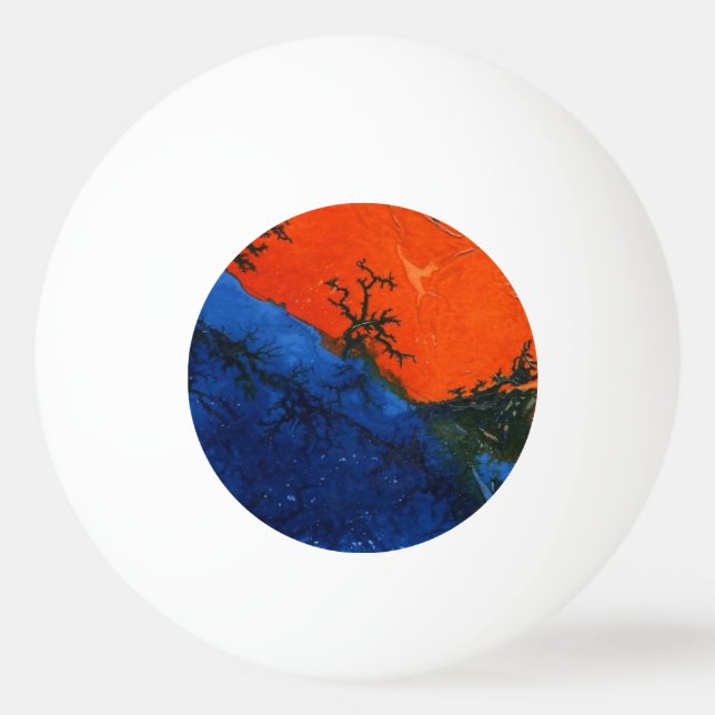 "Swamp Fire #4" Abstrakt Ping Pong Boll (Baksidan)