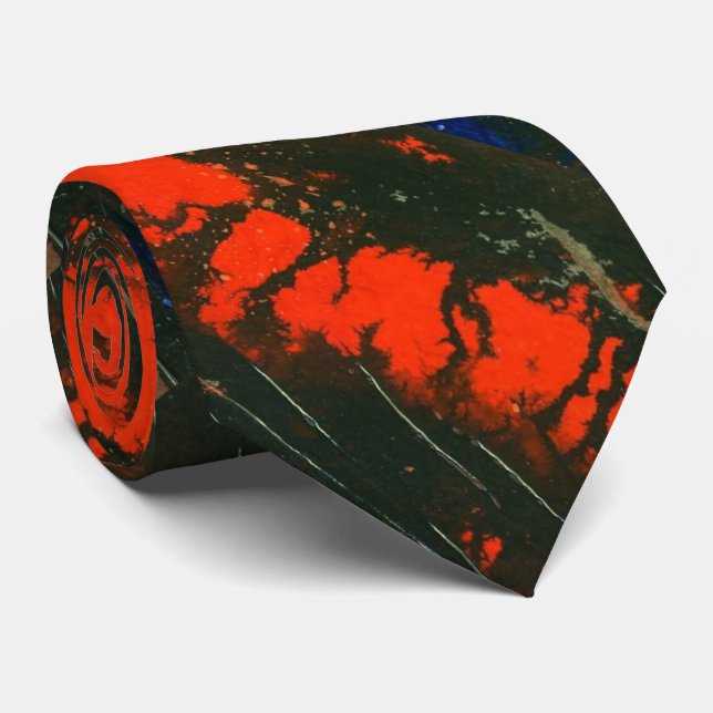 "Swamp Fire #5" Abstract Design Tie Slips (Rullad)