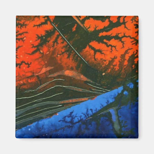 "Swamp Fire #6" Abstrakt Art Magnet (Framsidan)