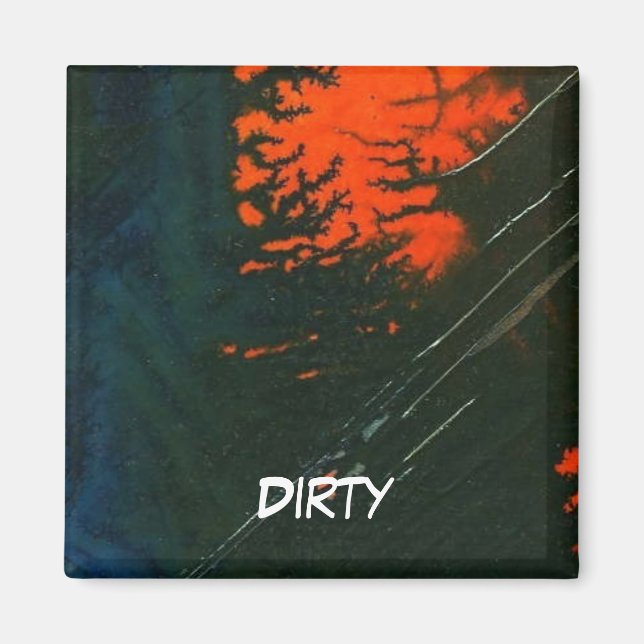 "Swamp Fire #7" Abstrakt Dishwasher Status Magnet (Framsidan)