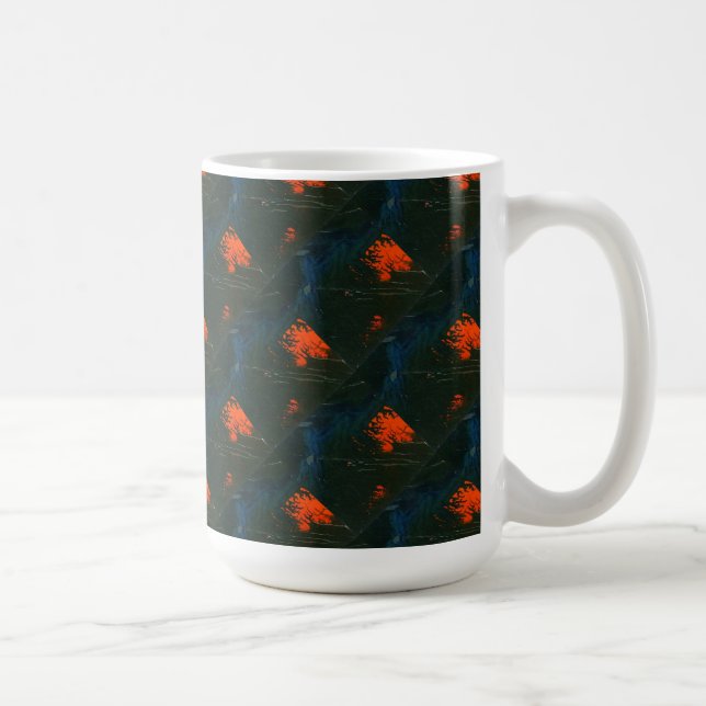 "Swamp Fire #7 Tiled" Abstract Design Mugg (Höger)