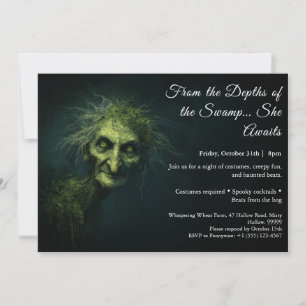 Swamp Hag Halloween Costume Party-inbjudan Inbjudningar