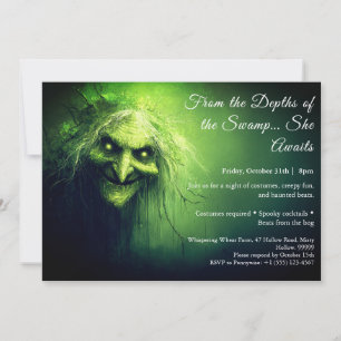 Swamp Hag Halloween Costume Party-inbjudan Inbjudningar