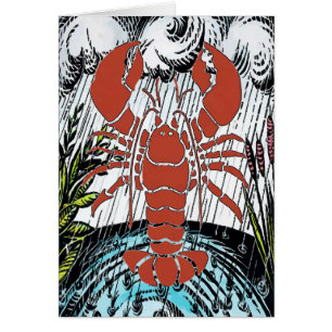 Swamp Lobster Crayfish Hälsningskort