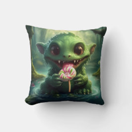 Swamp Monster Eating Candy Kudde