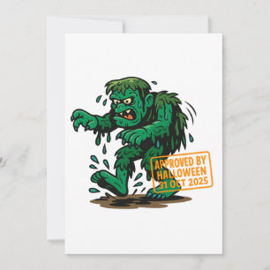 Swamp Monster Tecknad - godkänd av Halloween Inbjudningar