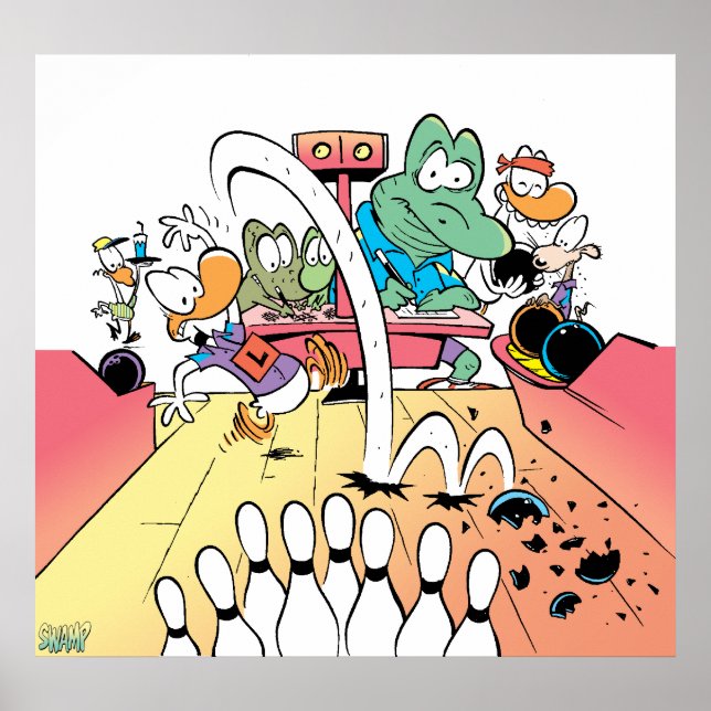 Swamp Ten Pin Bowling Poster (Framsidan)