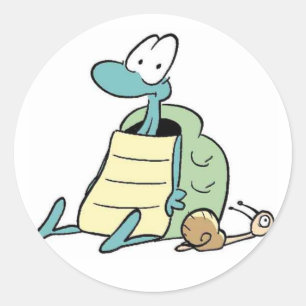 Swamp Turtle och Snigel Sticker Runt Klistermärke