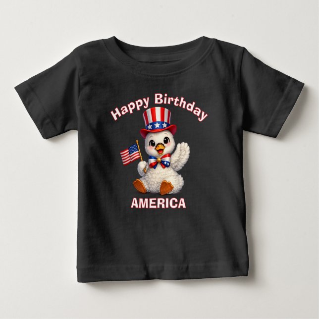Swan (4b) Patriotic Kid T-Shirt (Framsida)