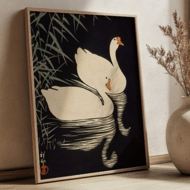 Swan and Reeds Ohara Koson Japanese Woodblock  Poster (Skapare uppladdad)