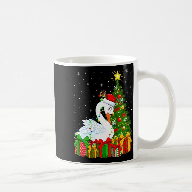 Swan Bird Xmas Holiday Santa Swan Christmas Tree  Kaffemugg (Höger)