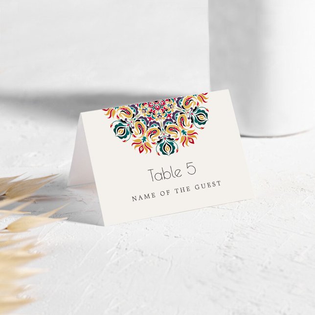 Swan Birds Lotus Floral Mandala Place Cards Bordsnummer (Skapare uppladdad)