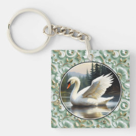 Swan Glides Gracefully on Lake