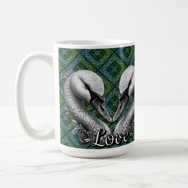 "Swan Love"  Kaffemugg (Vänster)