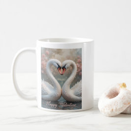 Swan Love Valentine Elegant Romantic Bird Kaffemugg