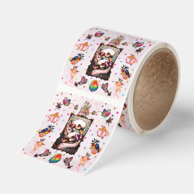 Swan Lovers Fyrkantigt Klistermärke (Rulle)