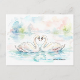 Swan Lovers - Valentine's Day Helg Vykort