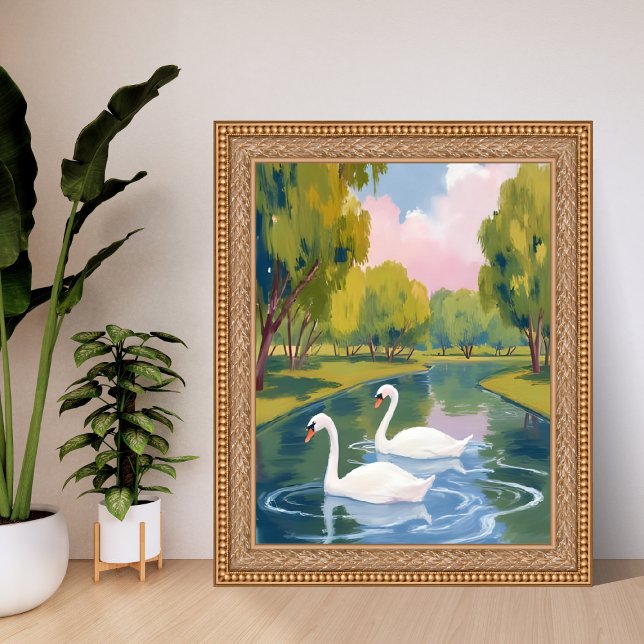 Swan Pond Boston Common Massachusetts Watercolor Poster (Skapare uppladdad)