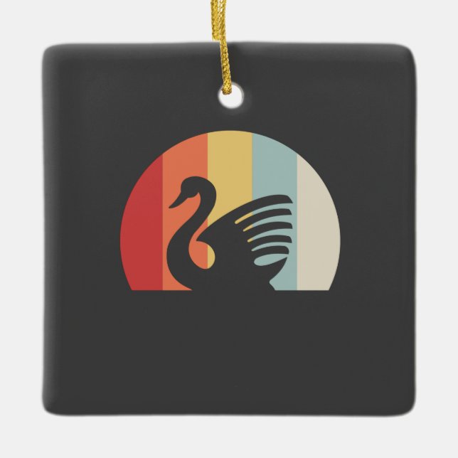Swan Retro  Julgransprydnad Keramik (Framsida)