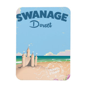 Swanage Dorset vintage-reseaffisch för markuttag Magnet