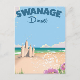 Swanage Dorset vintage-reseaffisch för markuttag Vykort