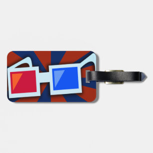 Swanky 1950's 3-D Glass Luggage Tag Bagagebricka