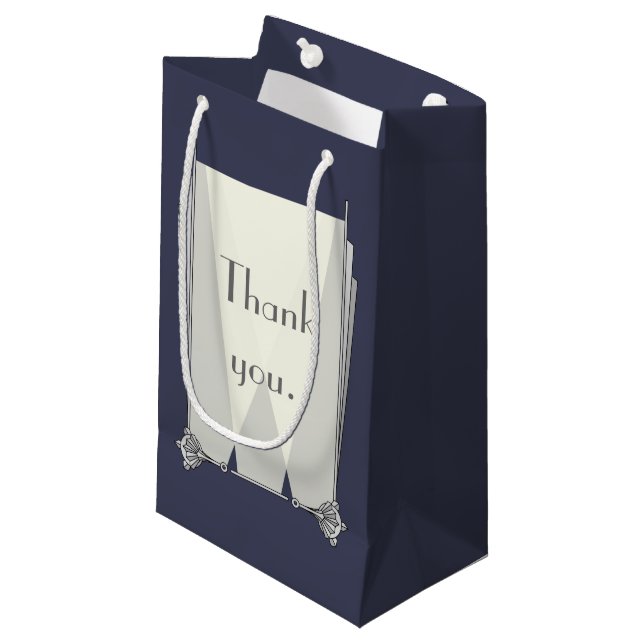 Swanky Art Deco i Blue Gift Bag (Framsidan Vinklad)