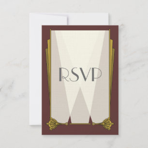 Swanky Art Deco i röd RSVP-kort OSA Kort