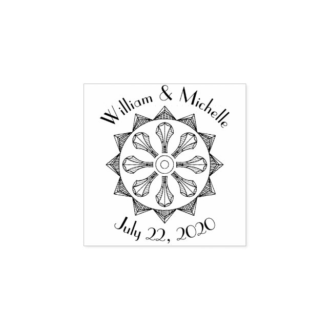 Swanky Art Deco Wooden Announcement Frimärke Stämpel (Tryck)