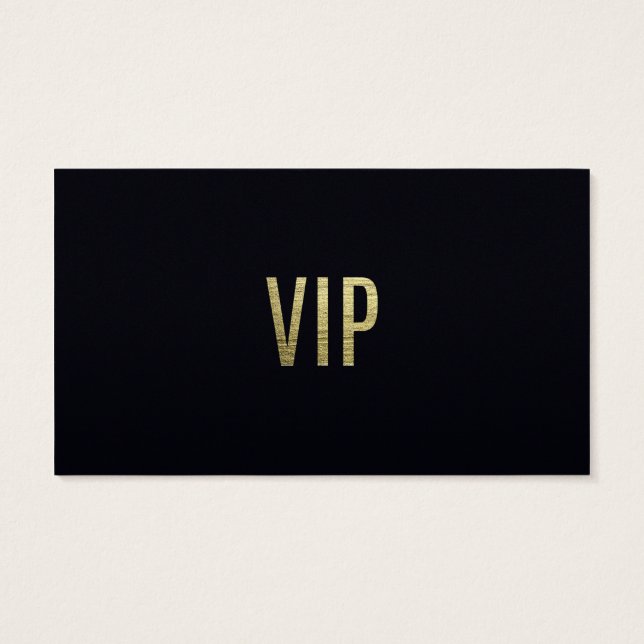 Swanky Faux Guld Löv Foil ’VIP’ Typography Visitkort (Baksidan)