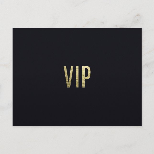 Swanky Faux Guld Löv Foil ’VIP’ Typography Vykort (Framsida)