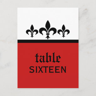 Swanky Fleur De Lis Bord vycard, Red Vykort